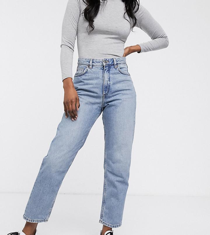 Monki Taiki High Waist Mom Jeans With Organic Cotton In Light Blue