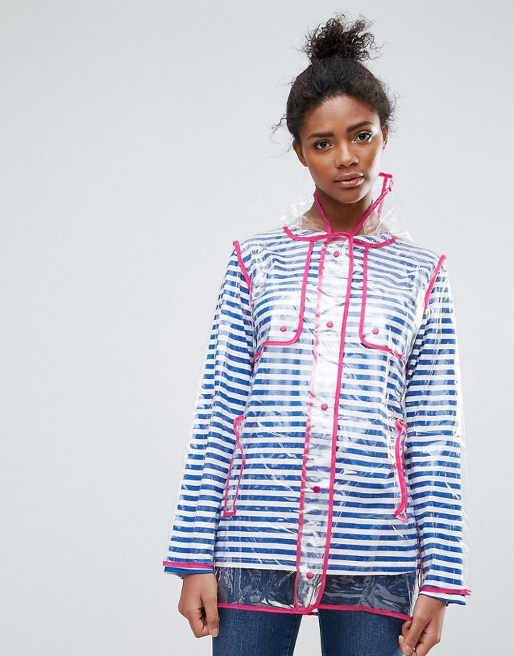 Qed London Clear Raincoat - Pink