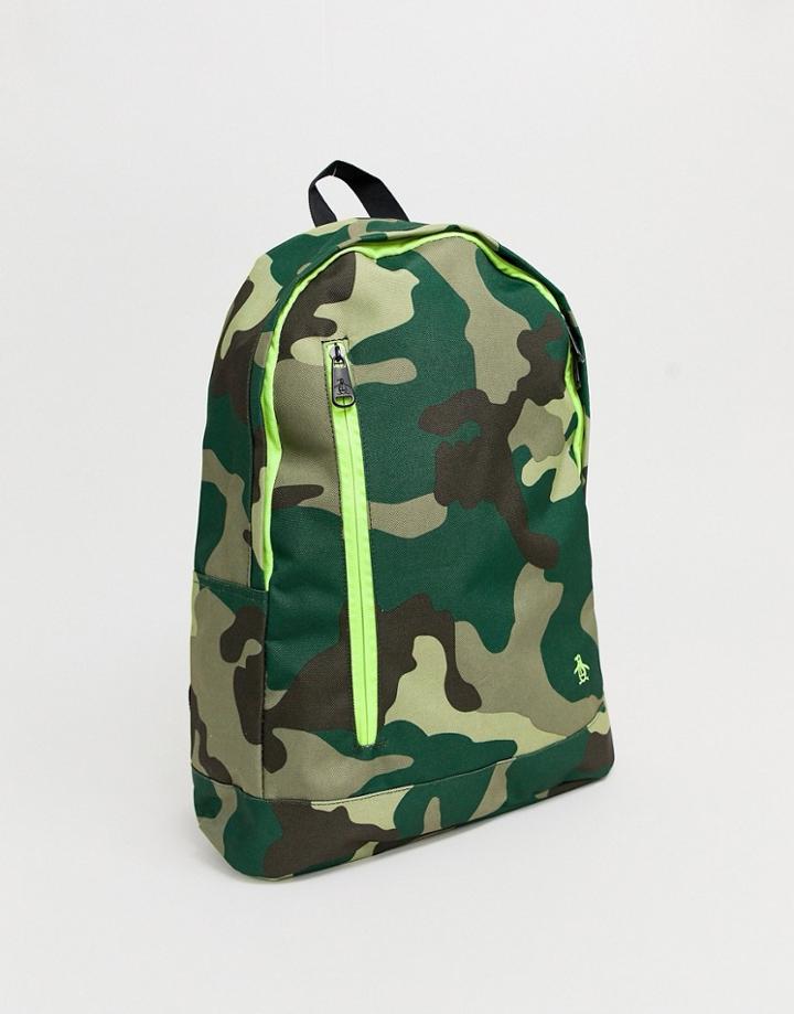 Original Penguin Backpack In Camo-green