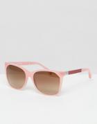 Emporio Armani Square Sunglasses In Pink - Pink