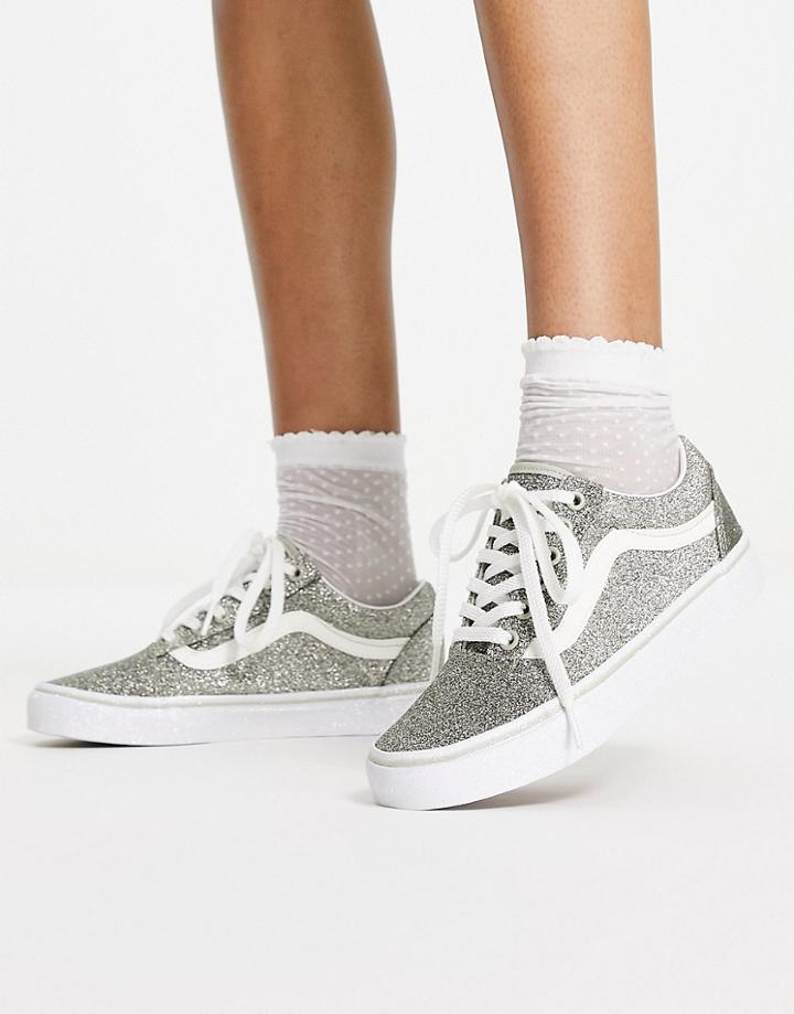 Vans Old Skool Sneakers In Gray Glitter-green
