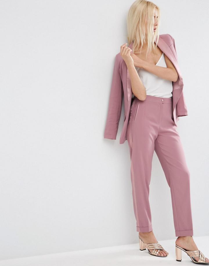 Asos Occasion Summer Tux Pant - Dusky Pink