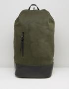 Asos Backpack With Duffle Fastening - Green