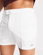 Asos 4505 Tennis Shorts With Pintuck-white
