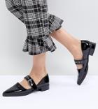 Monki Patent Pointed Flat Shoe - Black