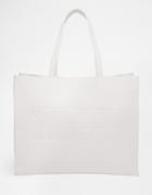 South Beach 'oh Yeahhhh' Embossed Shoulder Bag - White