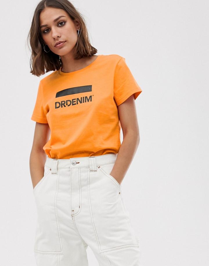 Dr Denim Logo T Shirt - Orange