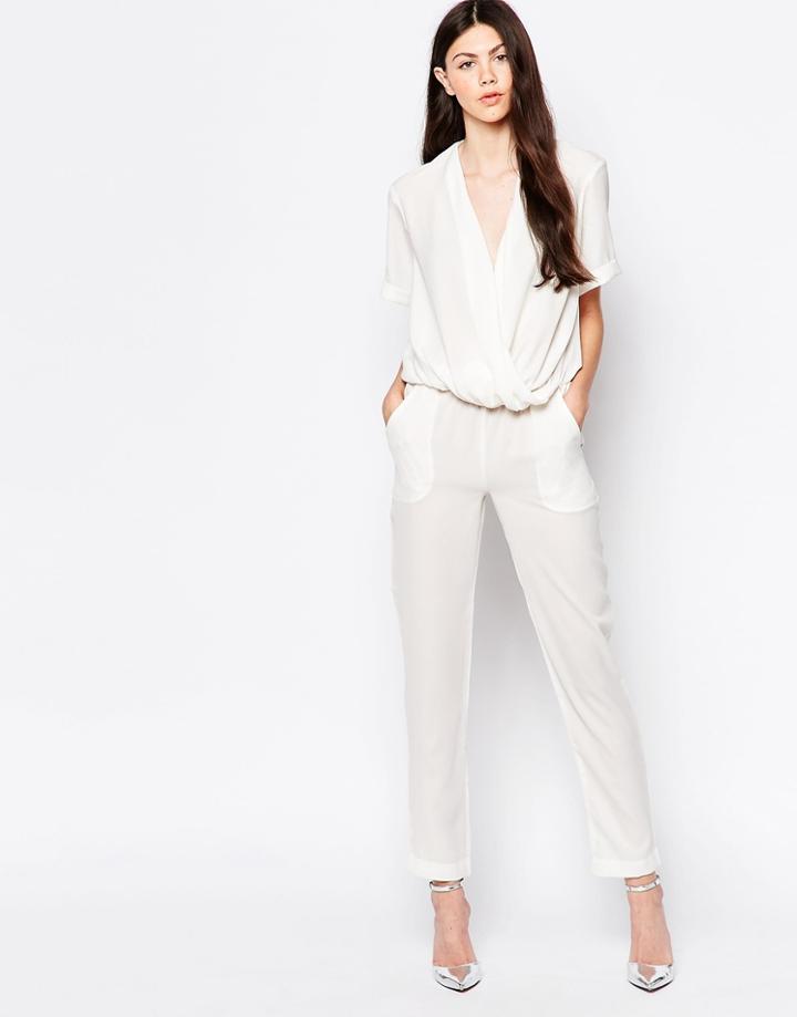By Zoe Low V Neck Jumpsuit - Ecru