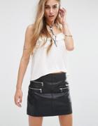 Mango Ruffle Front Cami - White