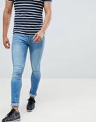 Saints Row Super Skinny Jeans In Light Blue - Blue