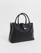 Asos Design Soft Pinch Lock Tote Bag-black