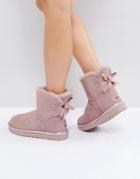 Ugg Mini Bailey Bow Ii Dusk Metallic Boots - Pink