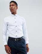 Jack & Jones Premium Smart Shirt In Slim Fit With Contrast Buttons - White
