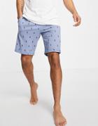 Polo Ralph Lauren Lounge Shorts In Blue With All Over Pony Logo-blues