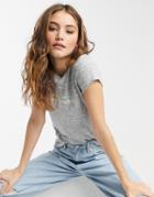 Abercrombie & Fitch Cozy Logo Short Sleeve Tee In Gray-grey