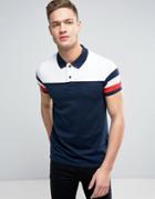 Tommy Hilfiger Color Block Polo Slim Fit In Navy - Navy