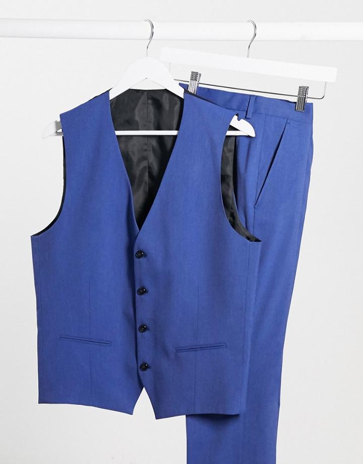 Selected Homme Blue Slim Fit Suit Vest-blues