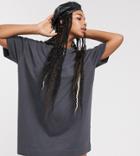 Collusion Mini T Shirt Dress In Washed Gray