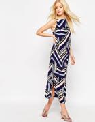 Asos City Maxi Dress In Geo Print - Multi