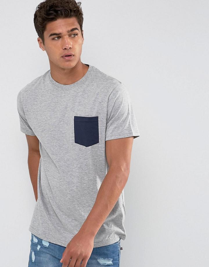 Brave Soul Pocket T-shirt - Gray