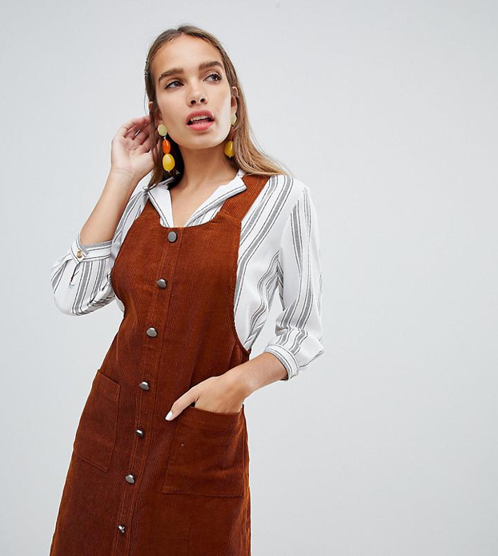 New Look Cord Button Through Pocket Pinny