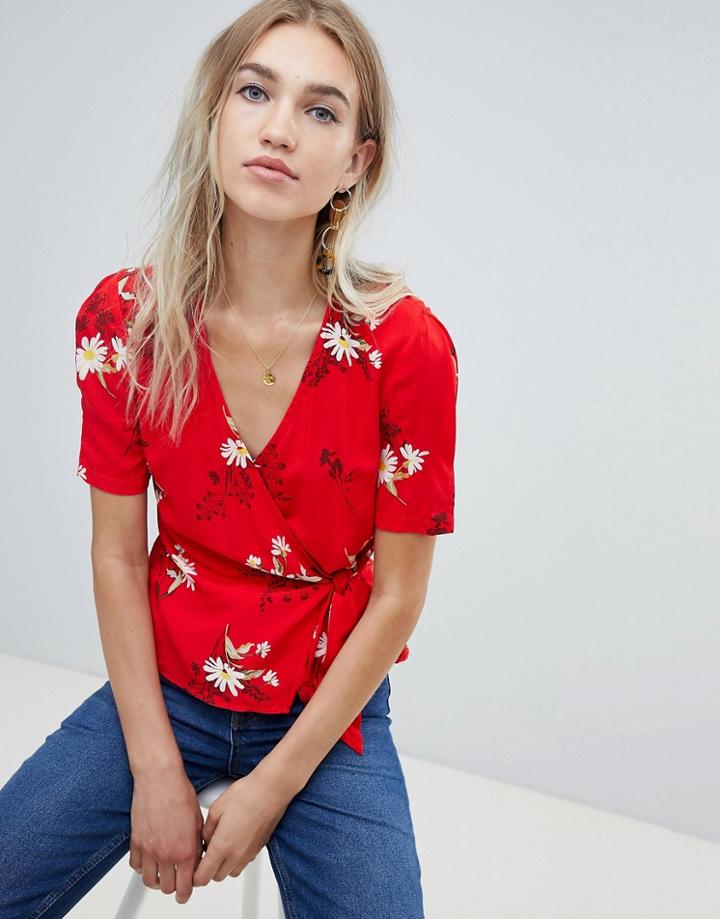 Warehouse Floral Wrap Top - Multi