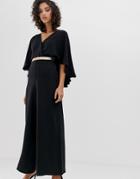 River Island Jumpsuit With Cape In Black