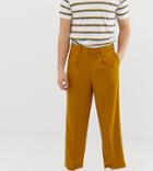 Noak Slim Fit Smart Pants In Textured Mustard - Yellow