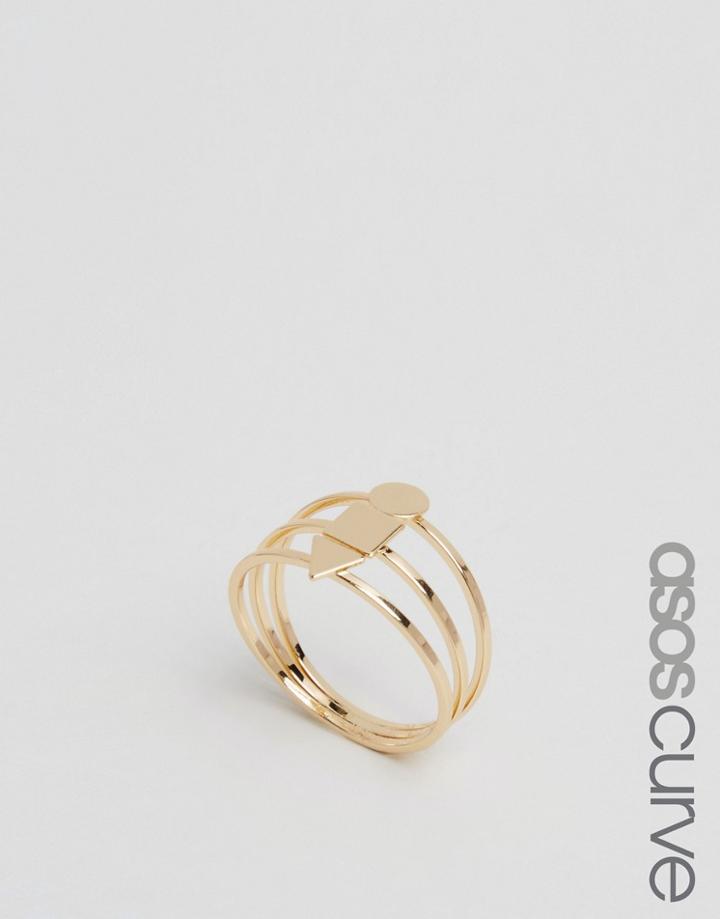 Asos Curve Flat Shapes Ring - Gold