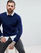 Asos Cashmere Sweater In Navy - Navy