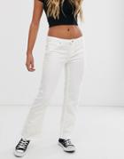 Pieces Flared Jeans In White - White