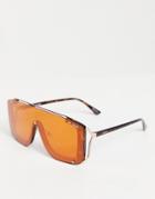 Quay Hold For Applause Womens Visor Sunglasses In Tort-brown