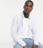 Asos Design Tall Slim Fit Oxford Shirt In Blue Yarn Dye-blues
