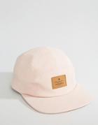 Asos 5 Panel Cap In Light Pink Faux Leather - Pink