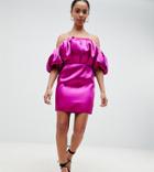 Asos Design Petite Bubble Bandeau Mini Dress - Pink