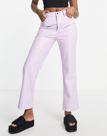 Never Fully Dressed Pu Pants In Lilac-purple