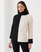 4th & Reckless Roll Neck Sweater In Black And White
