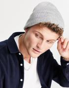 Topman Beanie In Recycled Polyester Blend In Light Gray-grey