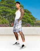 Asos Design Boxy Linen Shorts In Floral Print-white
