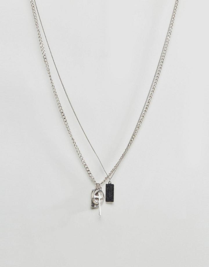 Bershka Necklace In Silver - Silver