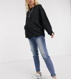 Pieces Maternity Mom Jeans In Blue-blues