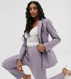 Unique21 Slim Pants In Lilac Pu Two-piece-purple