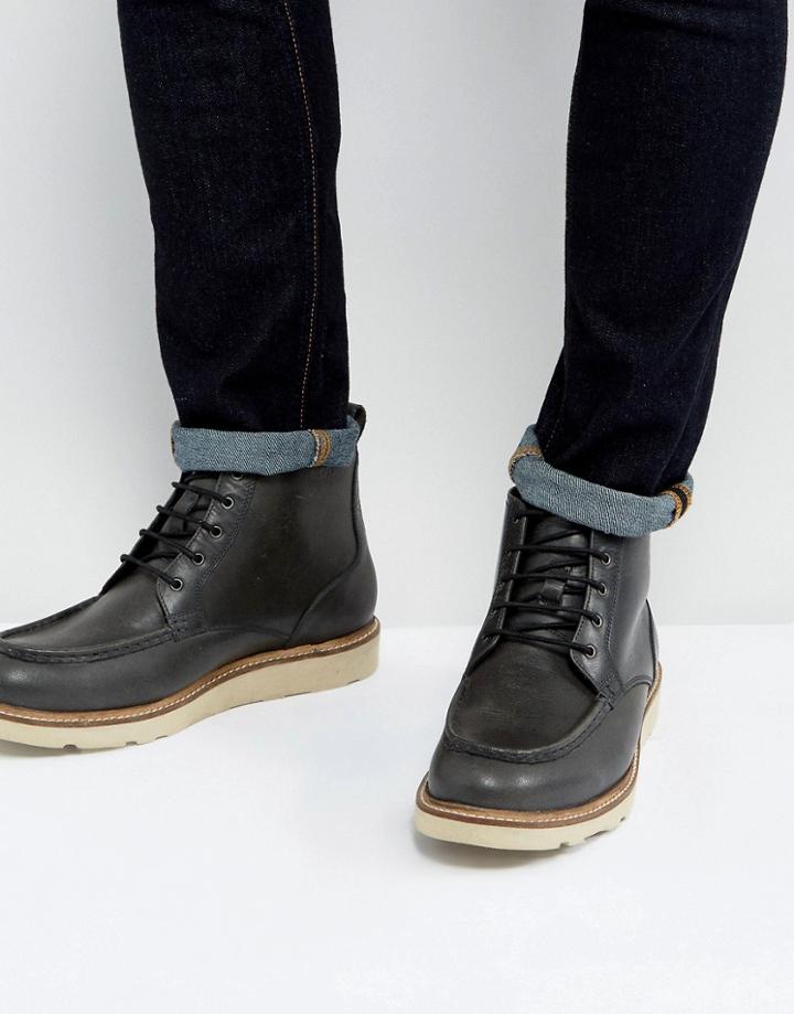 Dead Vintage Lace Up Boots In Black Leather
