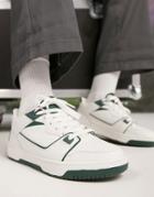 Asos Design Retro Sneakers In White With Green Detail