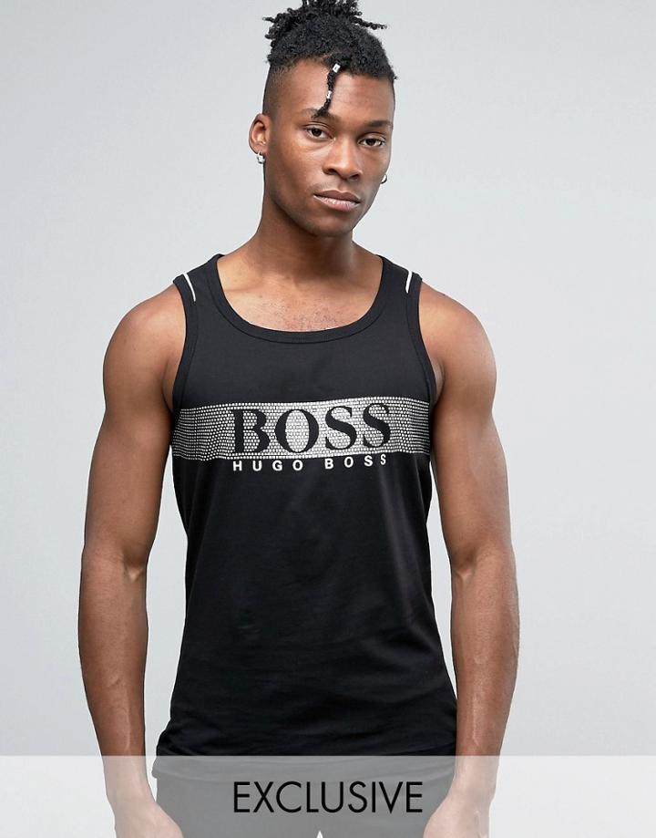 Boss Black By Hugo Boss Large Logo Tank In Regular Fit - Black