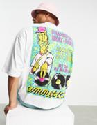 Asos Design Oversized T-shirt With Amnesia Ibiza Vintage Poster Graphic Print In White