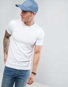 Asos Muscle Fit Knitted Polo Shirt In White - White