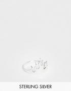 Asos Design Sterling Silver Flame Ring - Silver