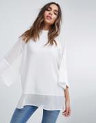Asos Sheer And Solid Oversize Tee - White