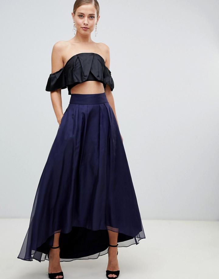 Coast Iridessa High Low Chiffon Skirt - Navy